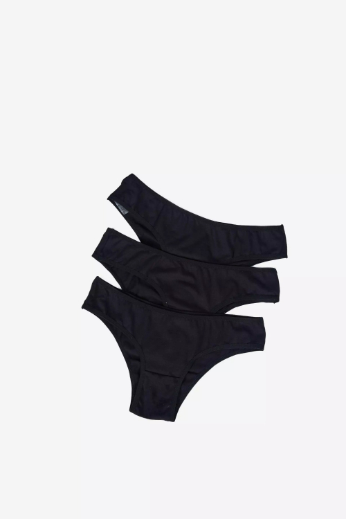 Kit Calcinha Algodão Laila - PRETO