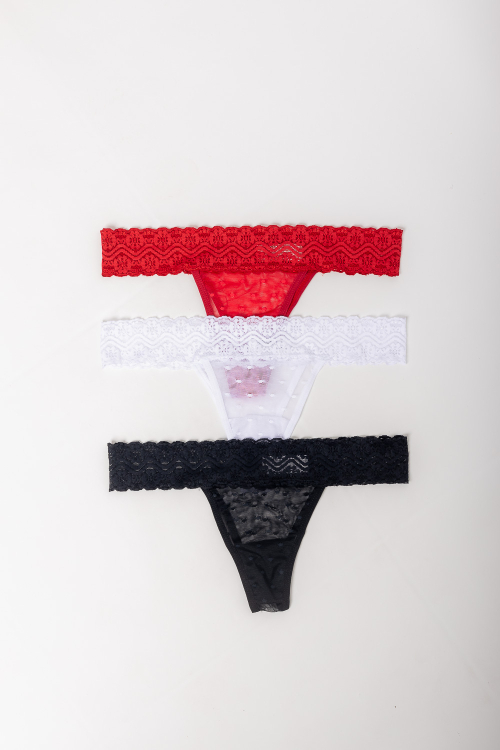 KIT CALCINHA FIO TULE POÁ BIANCA MIX