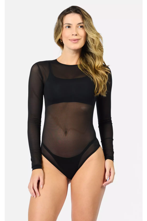 Body Monique Tule Power - PRETO