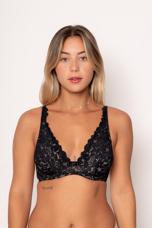 Soutien Sem Bojo Com Aro Renda Apoena PRETO/NUDE